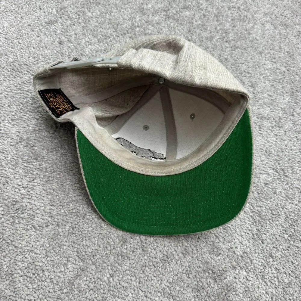 The Classics Yupoong Snapback Embroidered Bear Hat Cap mens Gray Wool Blend